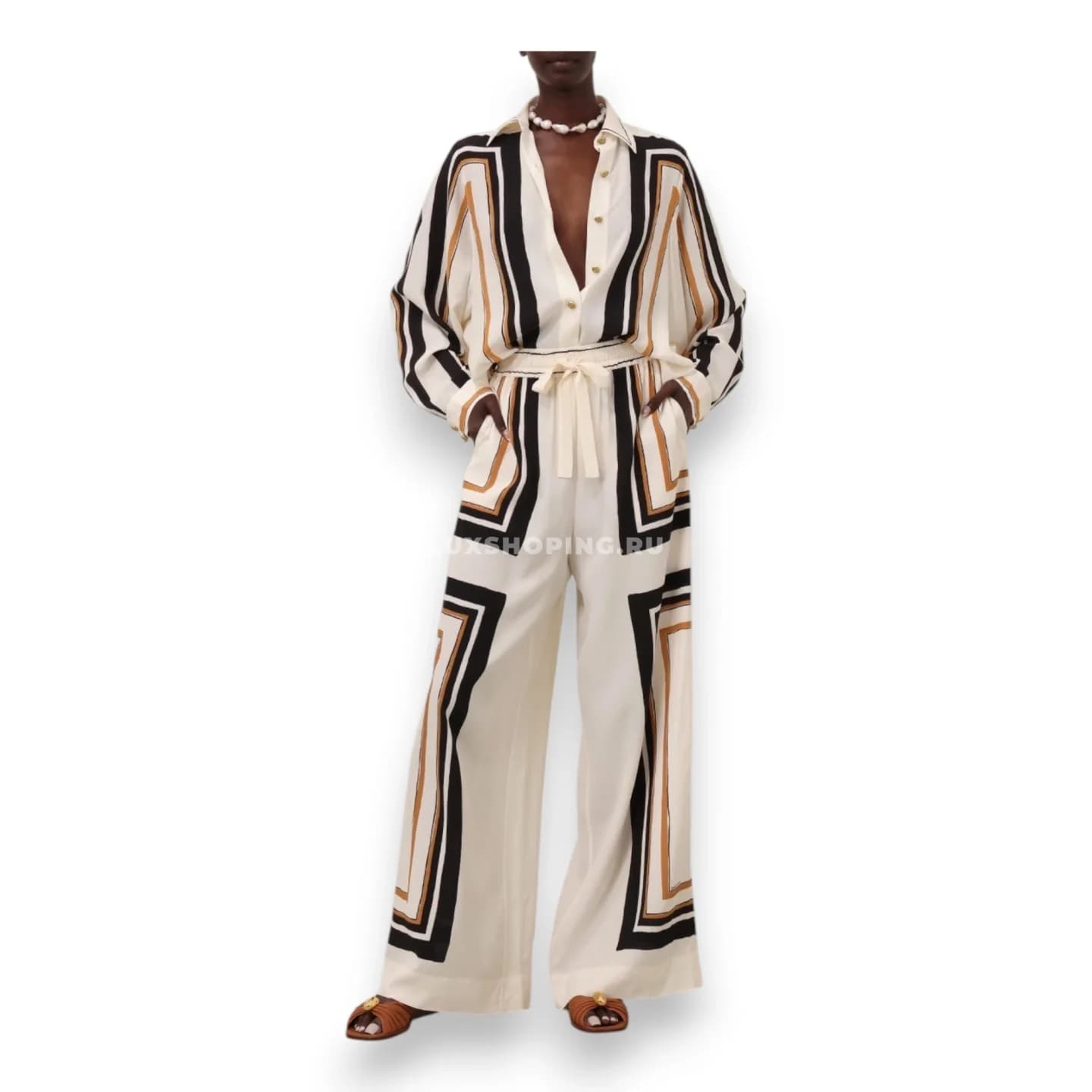 Zimmermann Шелковый комплект: топ и широкие брюки ZM12