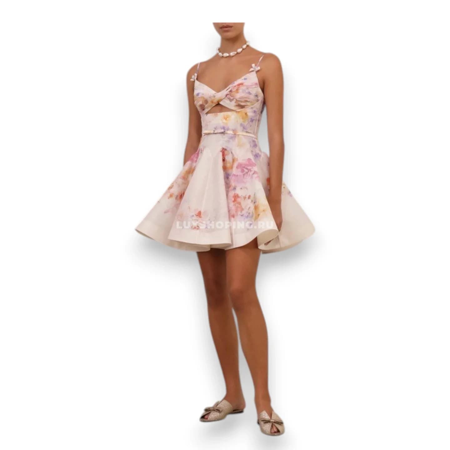 Короткое Zimmerman льняное платье с открытой спиной ZM16