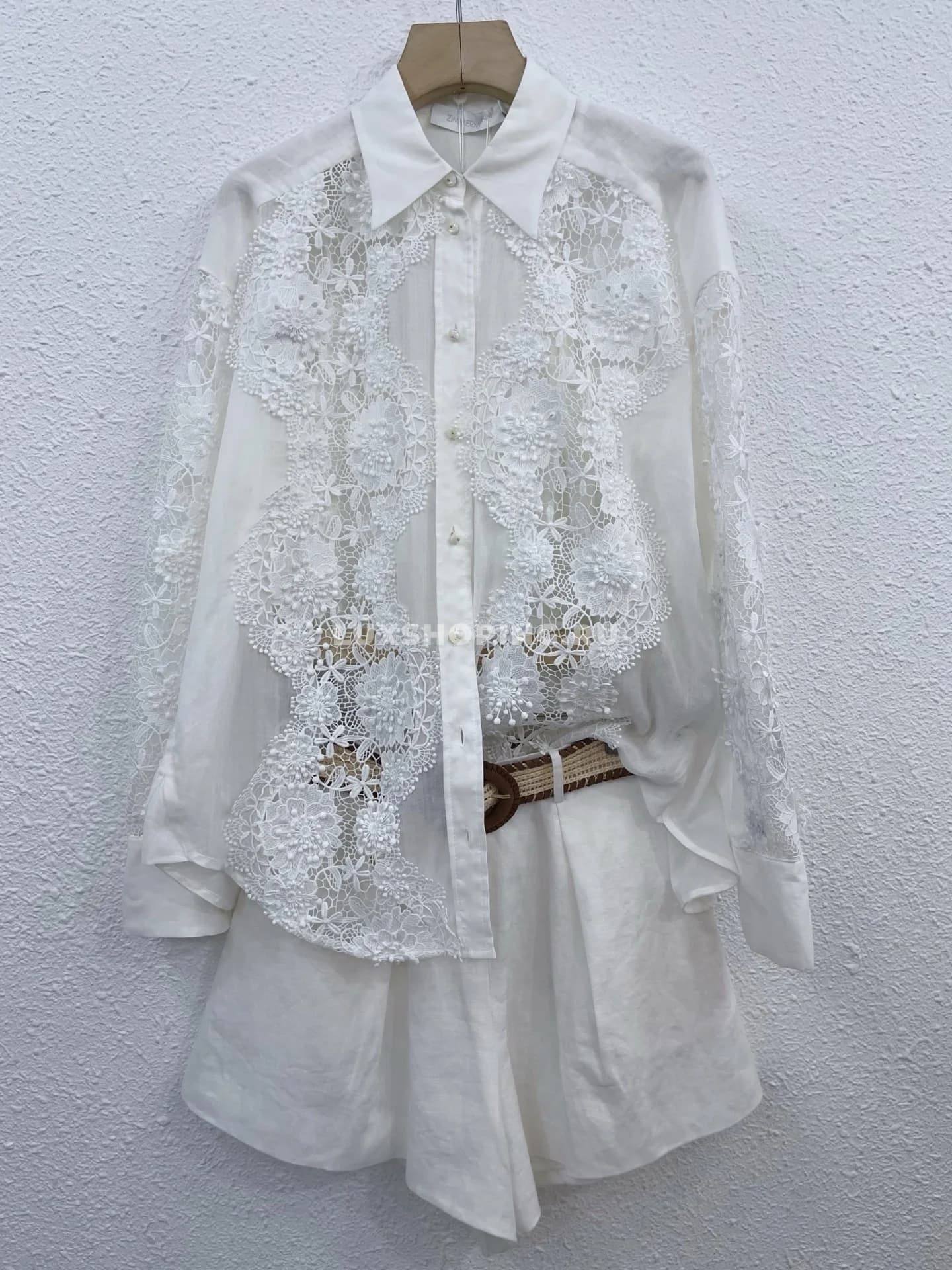 Комплект: топ из рами и льняные шорты Zimmerman ZM22 - фото 6