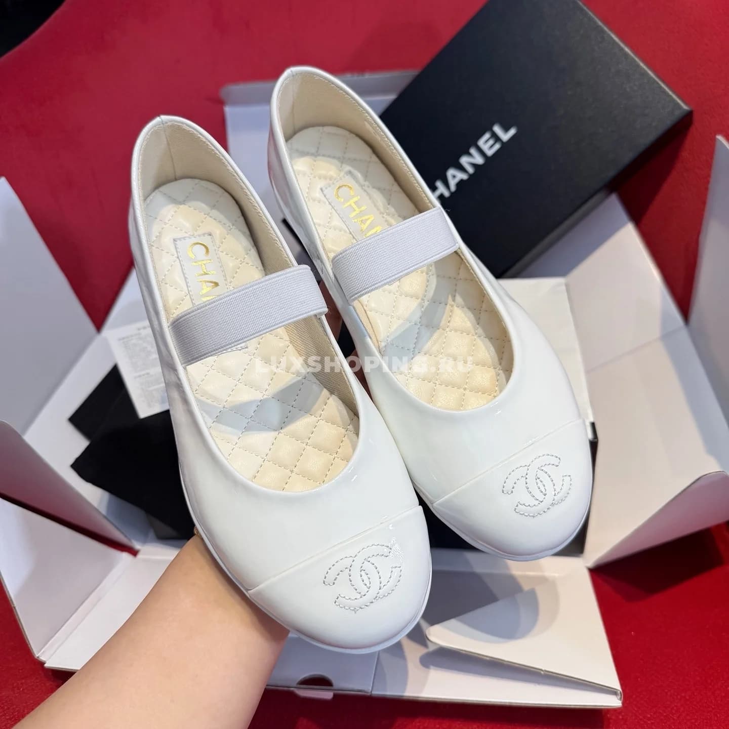 Балетки Chanel кожаные белые - фото 3