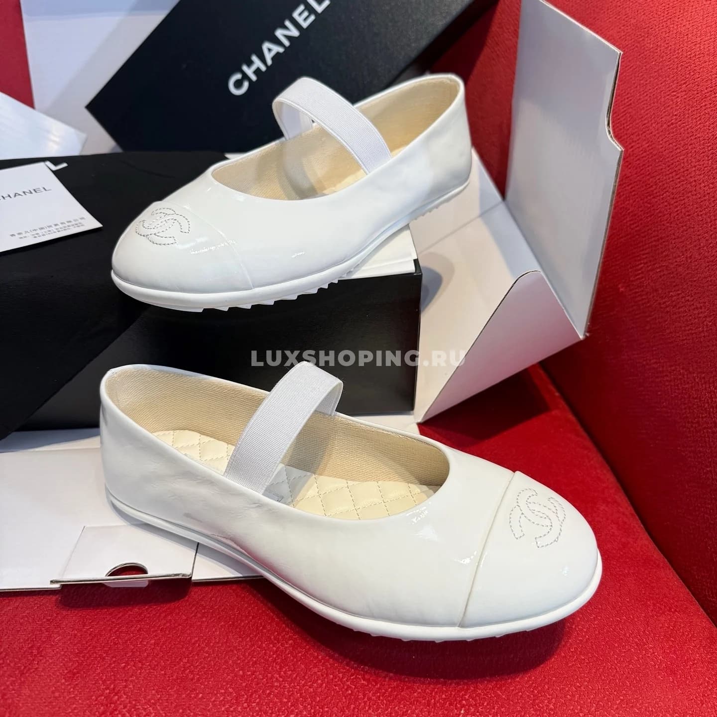 Балетки Chanel кожаные белые - фото 4