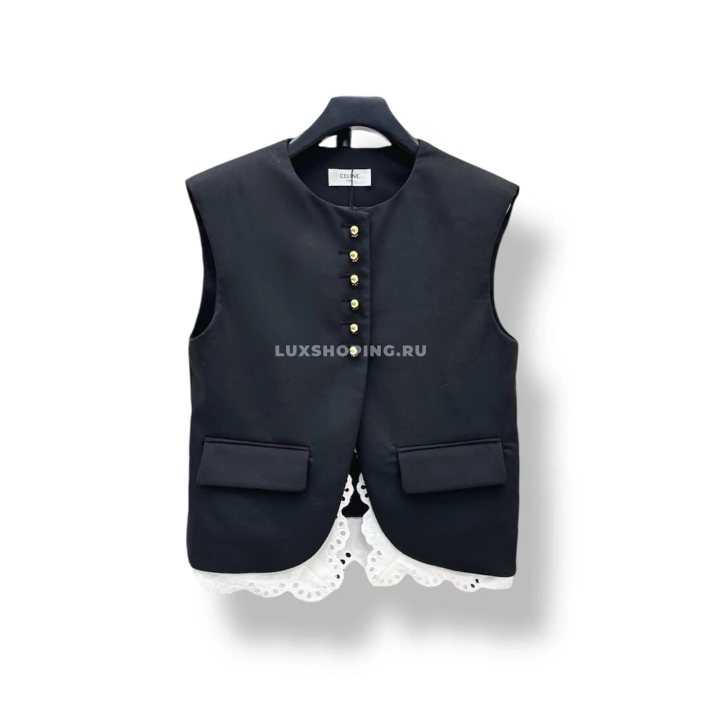 CELINE Жилетка двухслойная с кружевом
