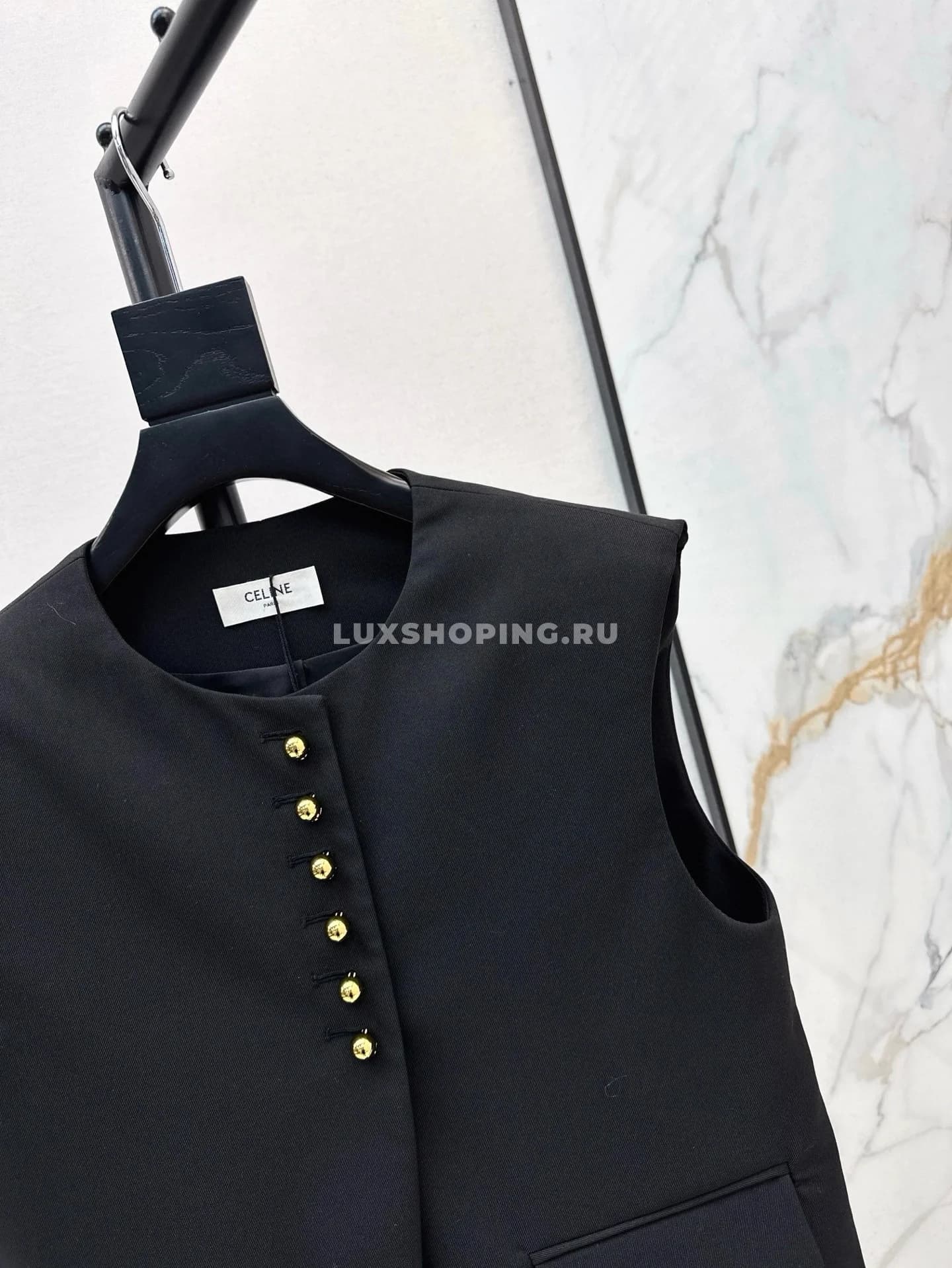 CELINE Жилетка двухслойная с кружевом - фото 4