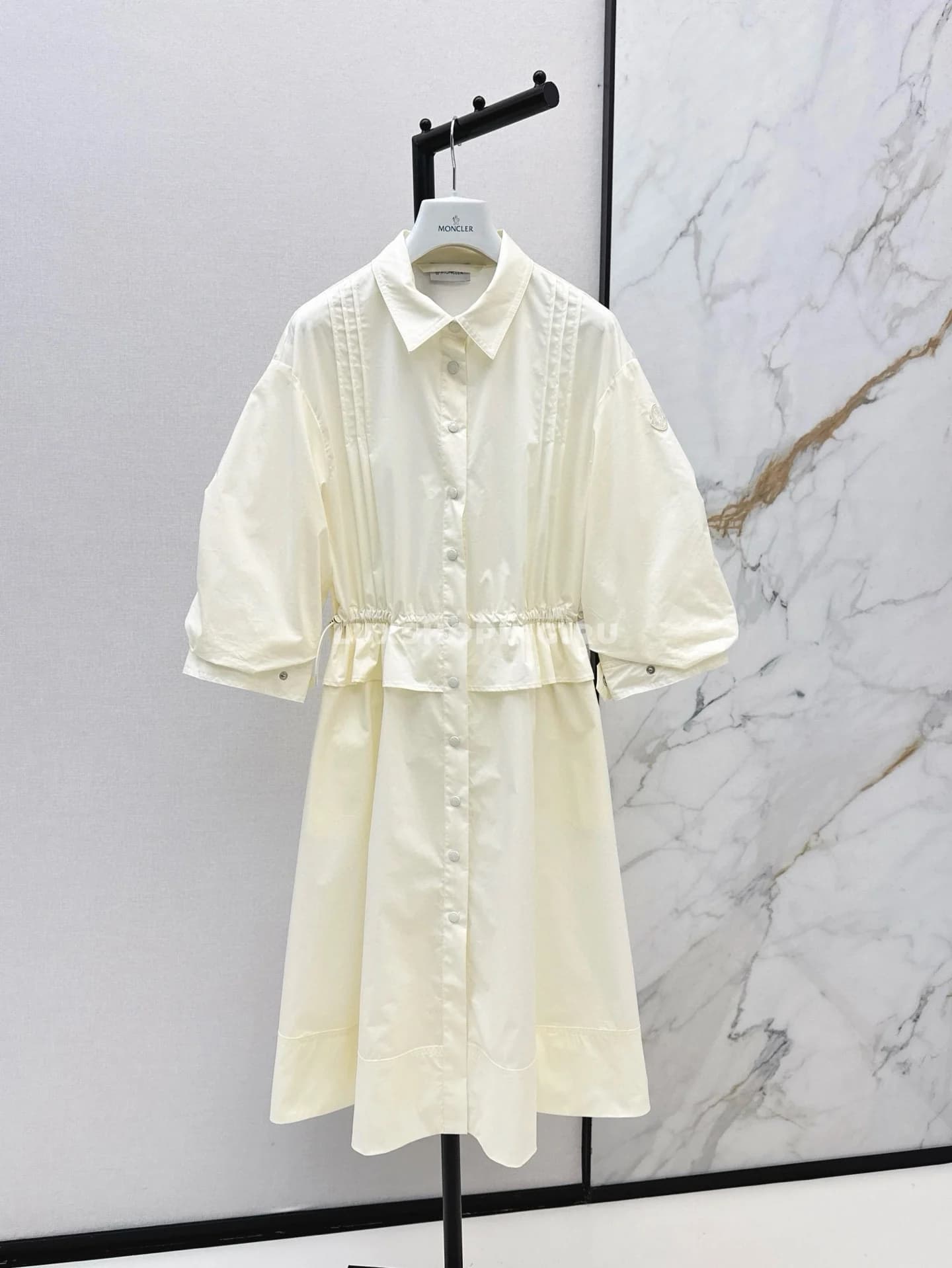 Moncler ХЛОПКОВОЕ ПЛАТЬЕ-РУБАШКА С БАСКОЙ - фото 2