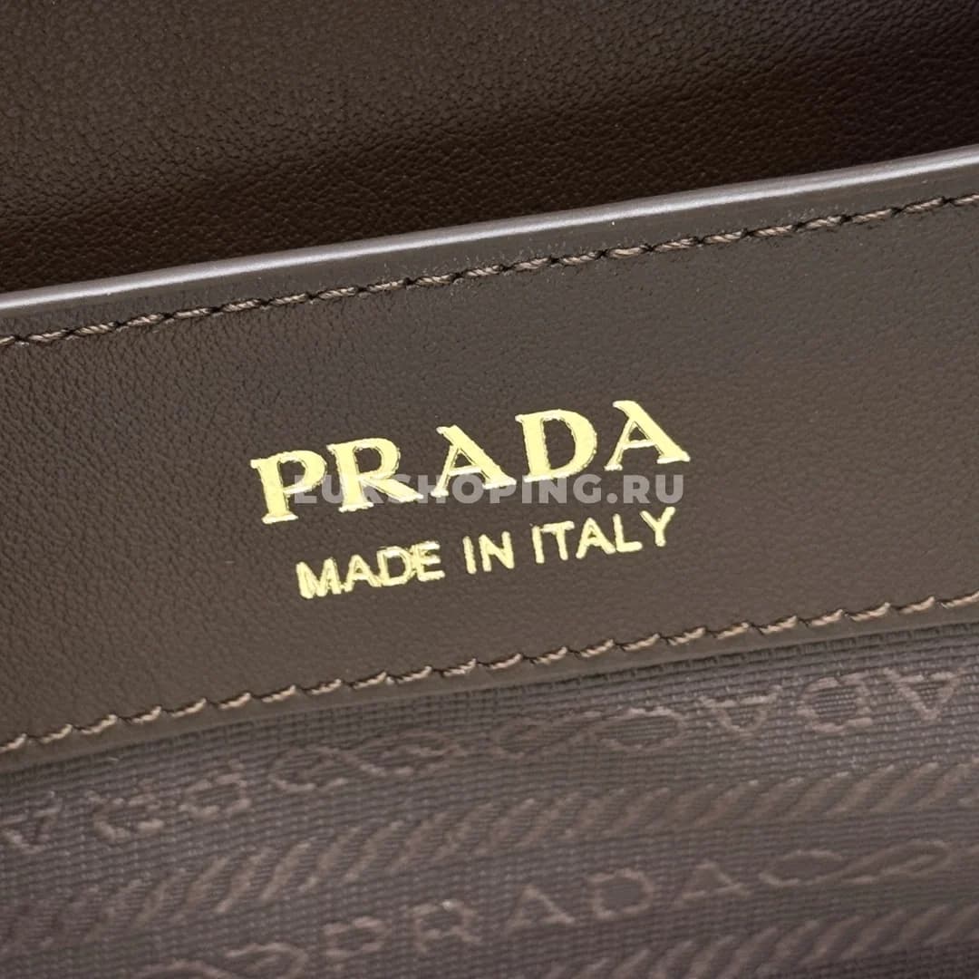 Сумка через плечо Prada Darling из замши, коричневая 28×18×11 см - фото 8