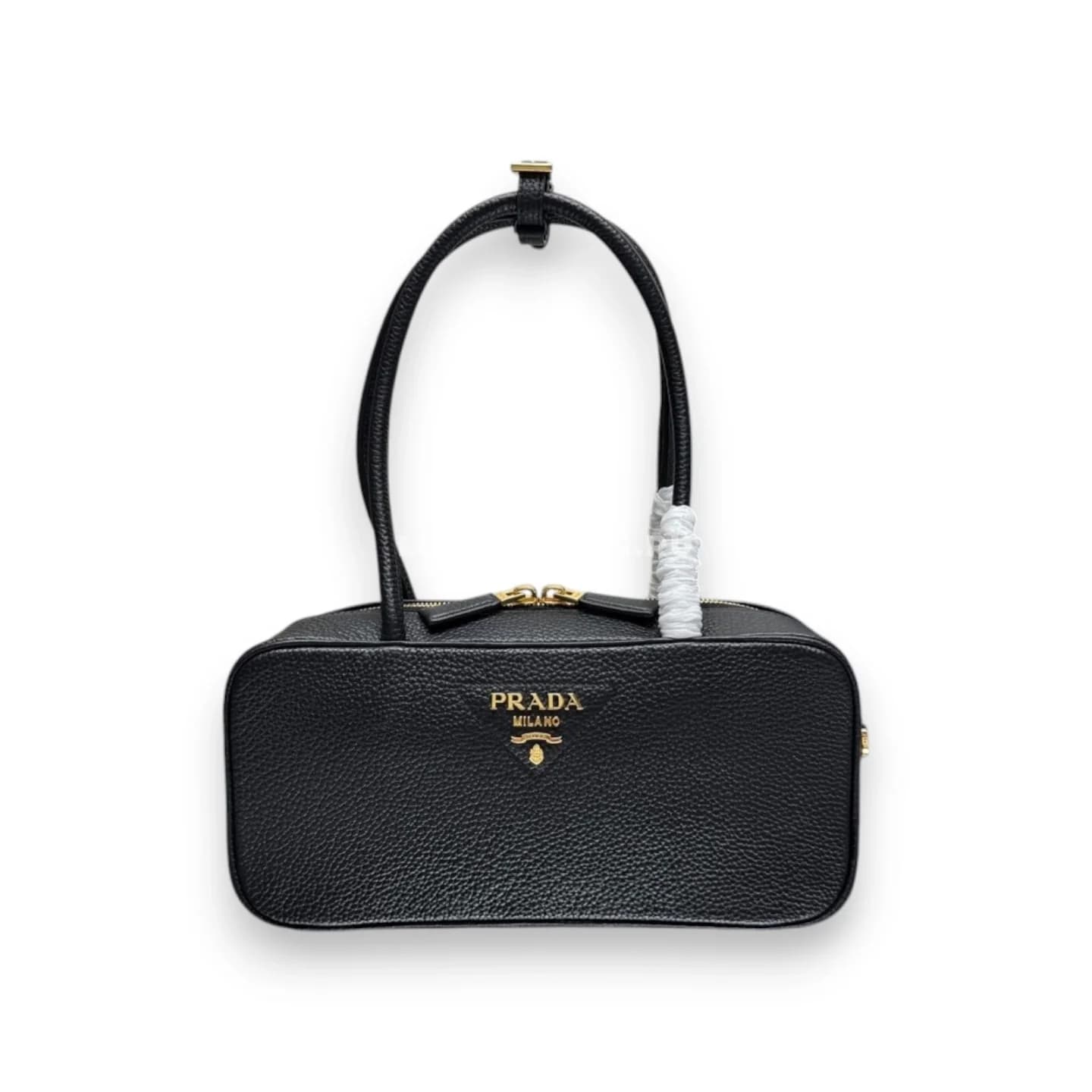 Сумка Prada прямоугольная из кожи черная 29×14×8,5 см