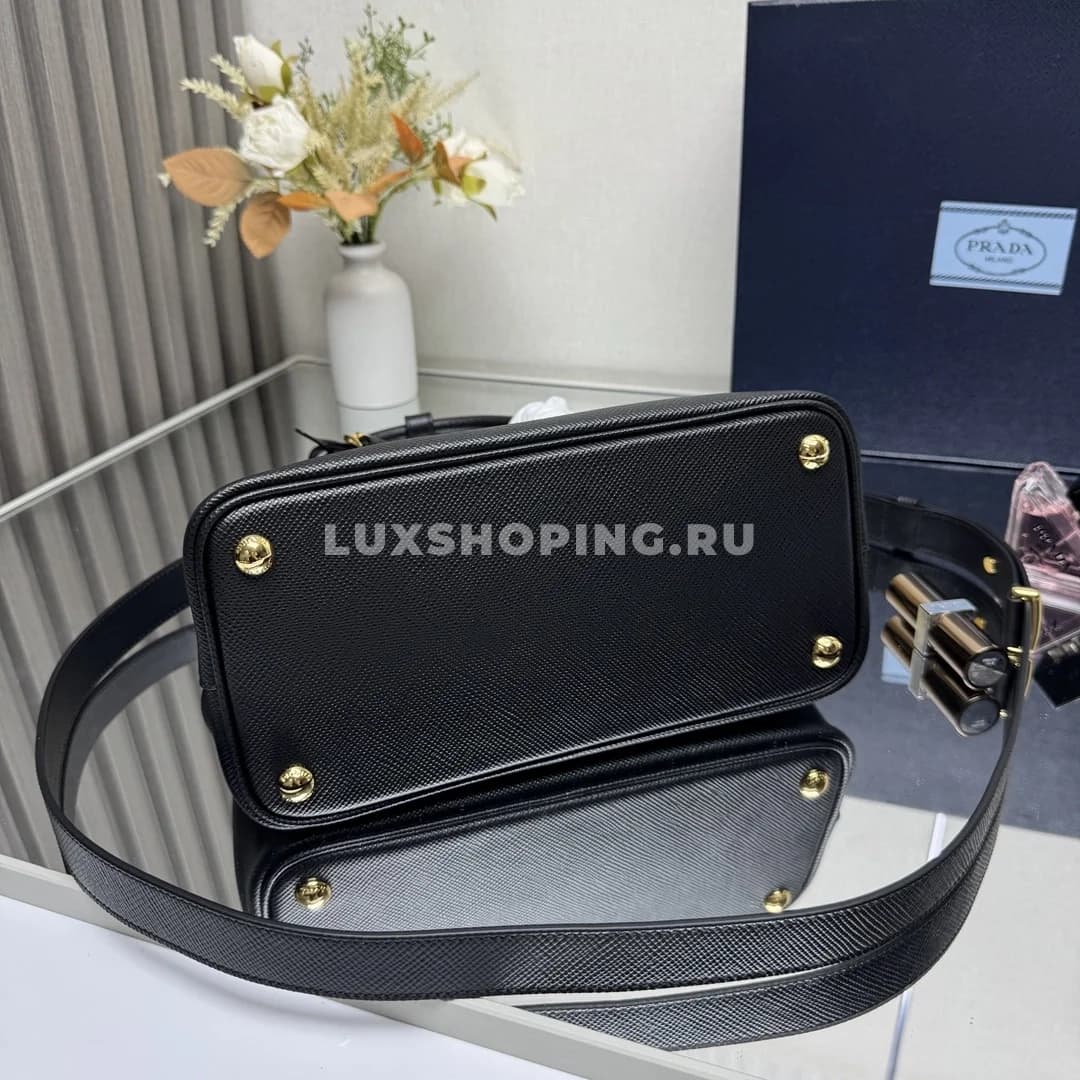 Мини-сумка Prada Double Saffiano черная 25×18,5×12,5 см - фото 4