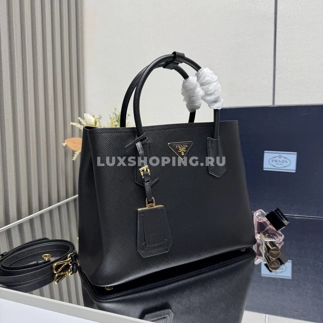 Сумка Prada Double черная 33×24,5×14 см - фото 5