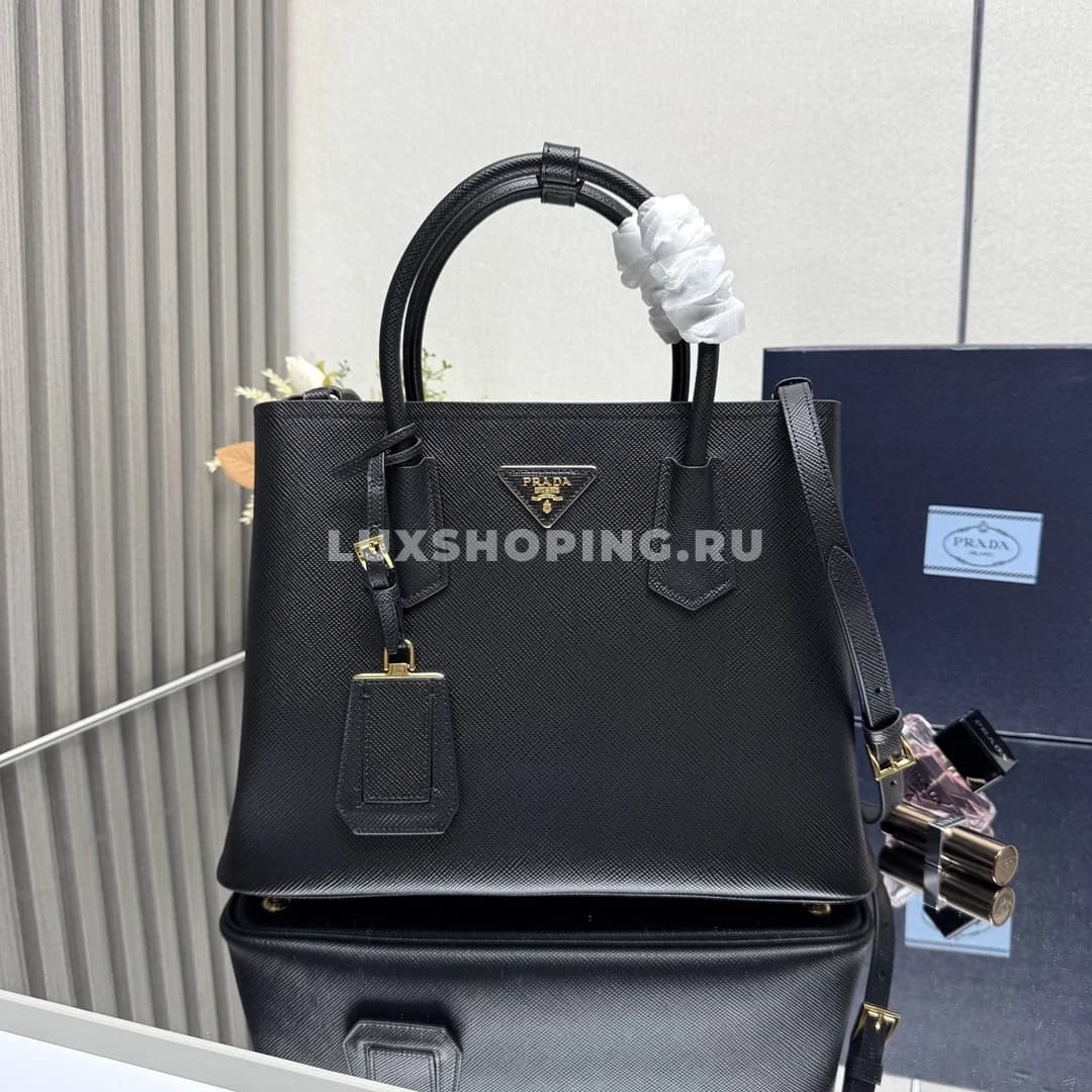 Сумка Prada Double черная 33×24,5×14 см - фото 6