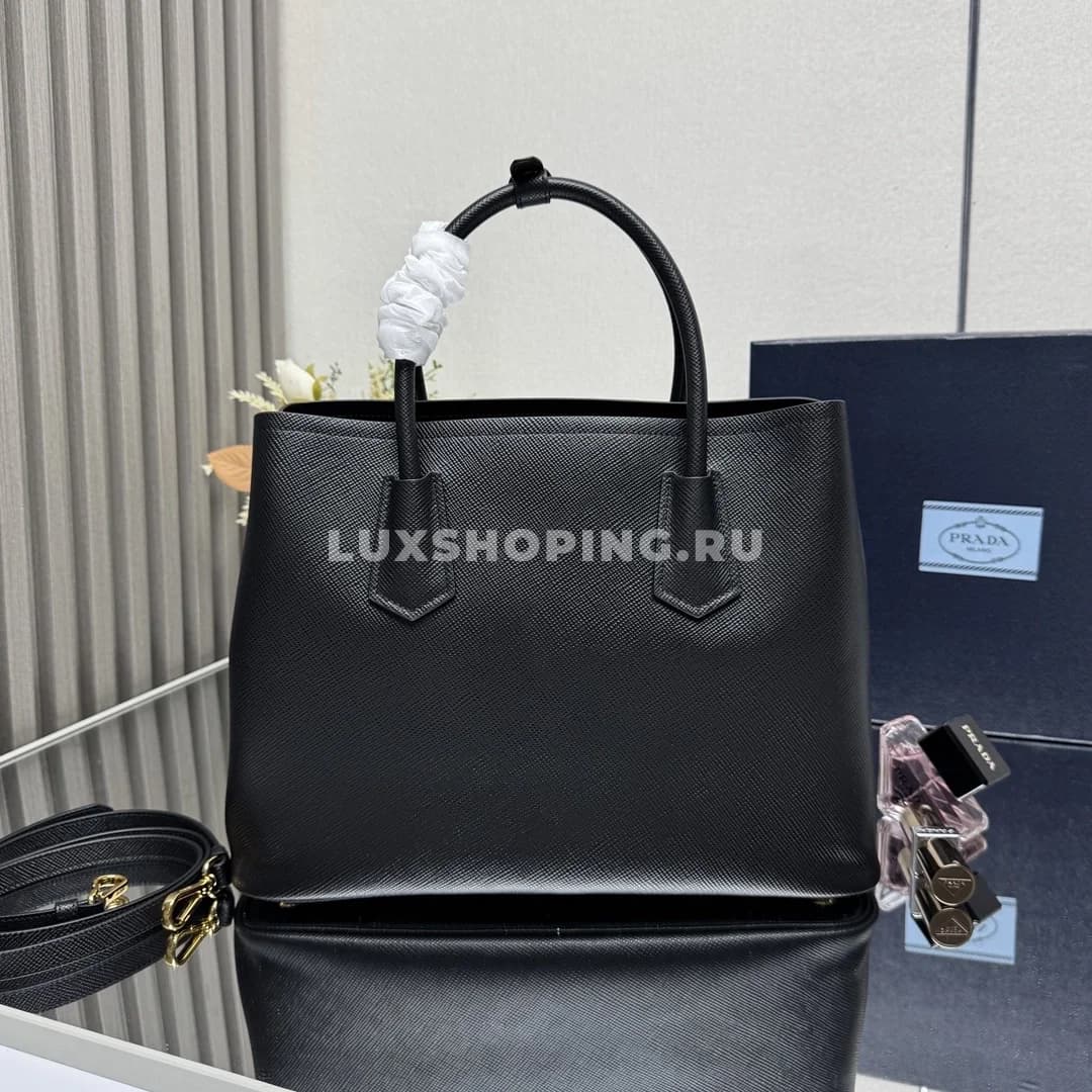Сумка Prada Double черная 33×24,5×14 см - фото 9