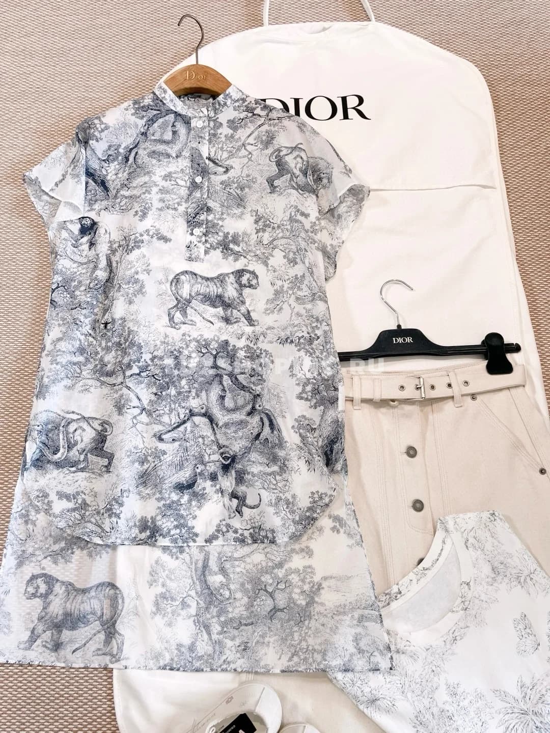 DIOR — Летняя блуза с принтом Toile de Jouy - фото 5