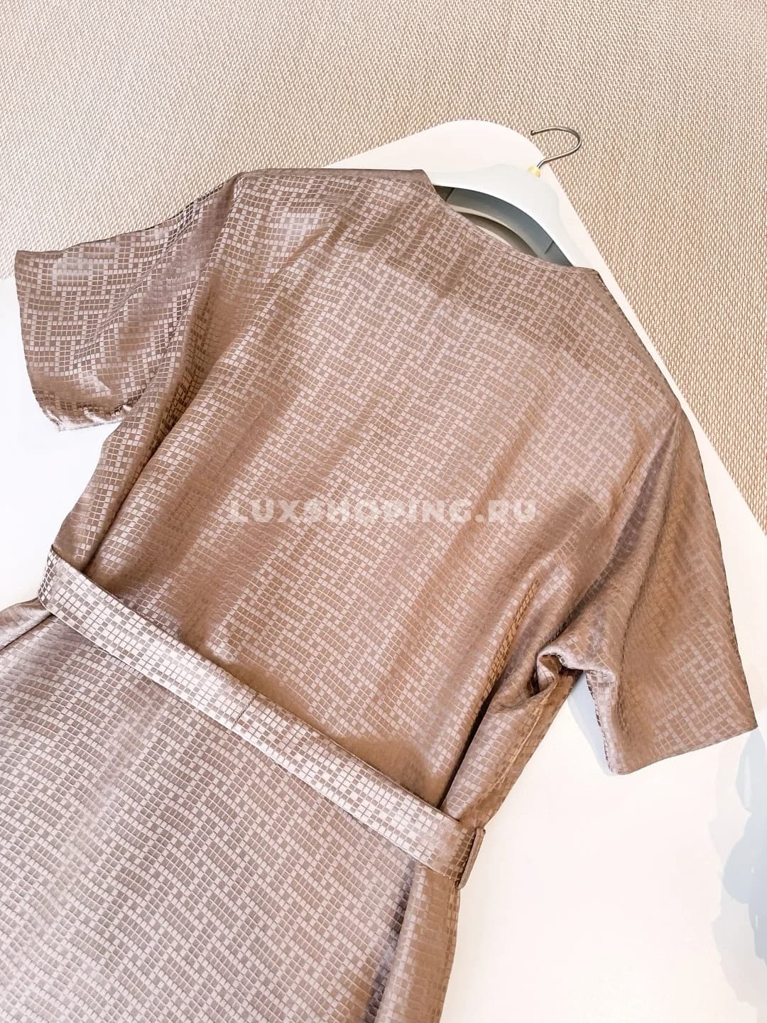 HERMÈS Роскошное платье-туника из жаккардового шелка с фирменным мозаичным узором - фото 11