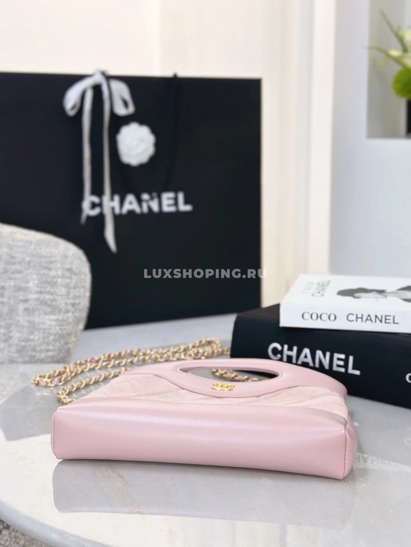 Сумка Chanel SHOPPING розовая 17,5×20,5×4 см - фото 4