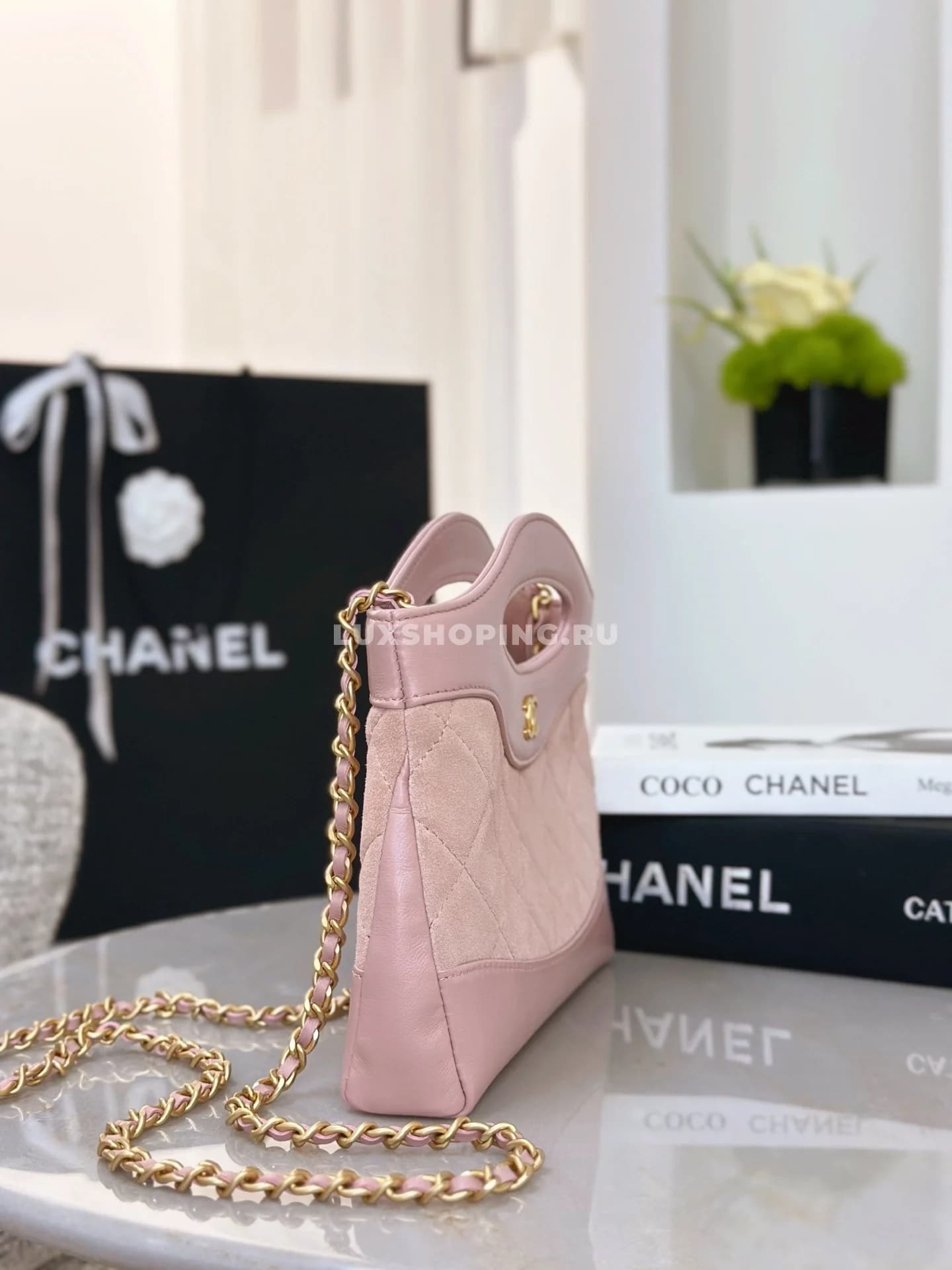 Сумка Chanel SHOPPING розовая 17,5×20,5×4 см - фото 9