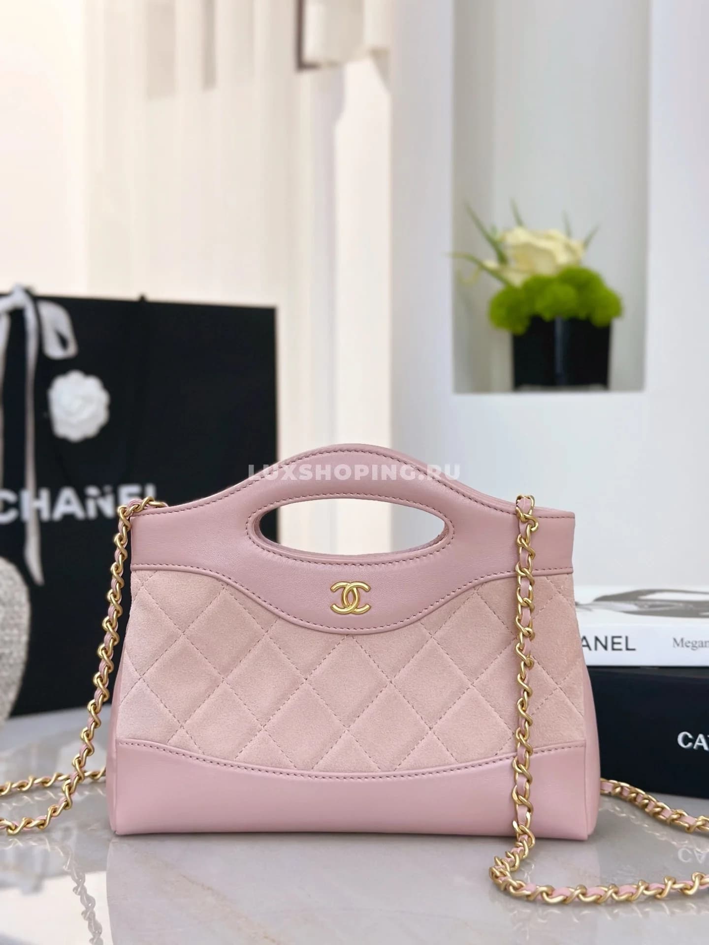 Сумка Chanel SHOPPING розовая 17,5×20,5×4 см - фото 10