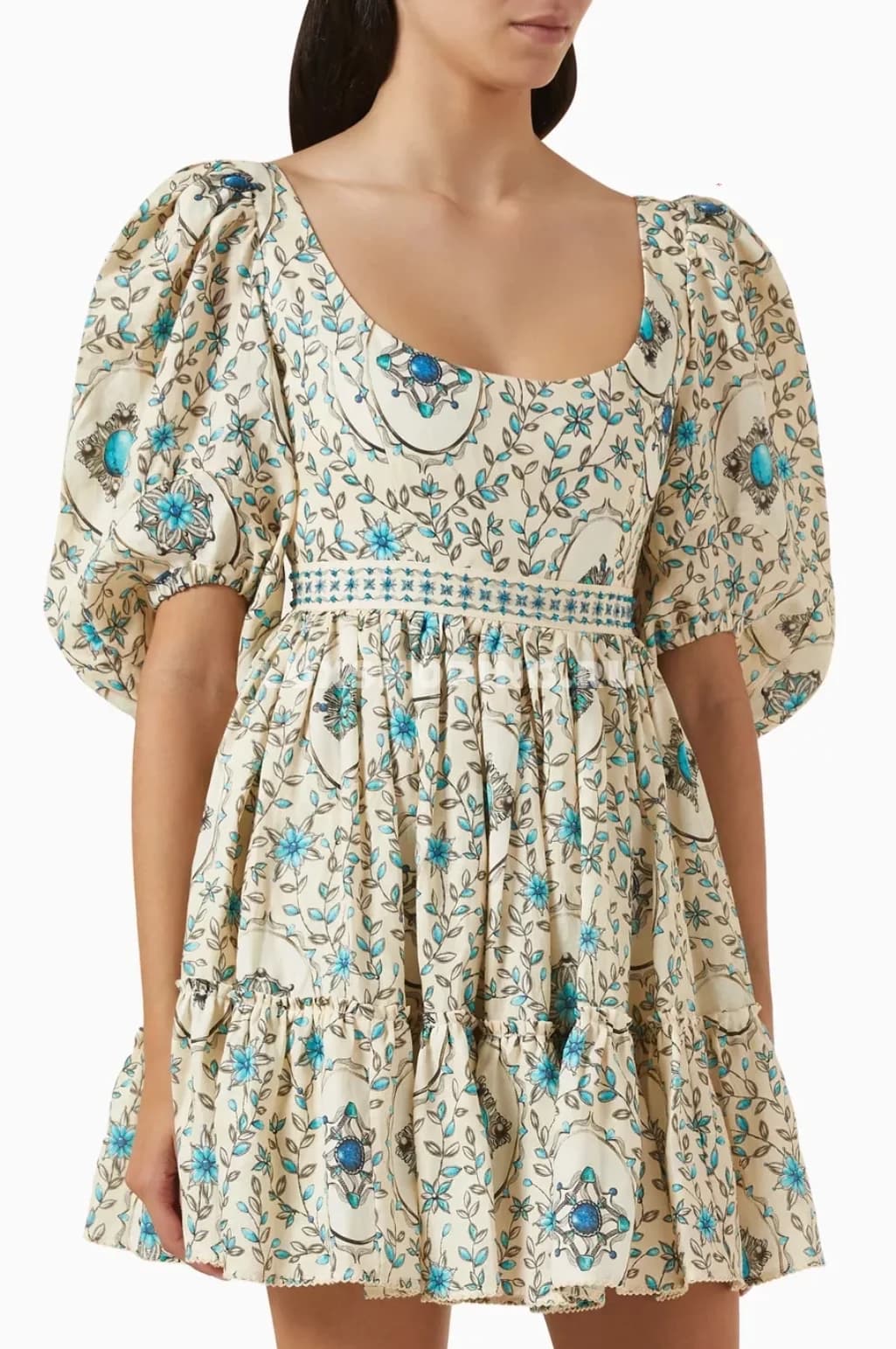 Agua by Agua Bendita Льняное мини-платье Delirio Platero с ручной вышивкой - фото 5