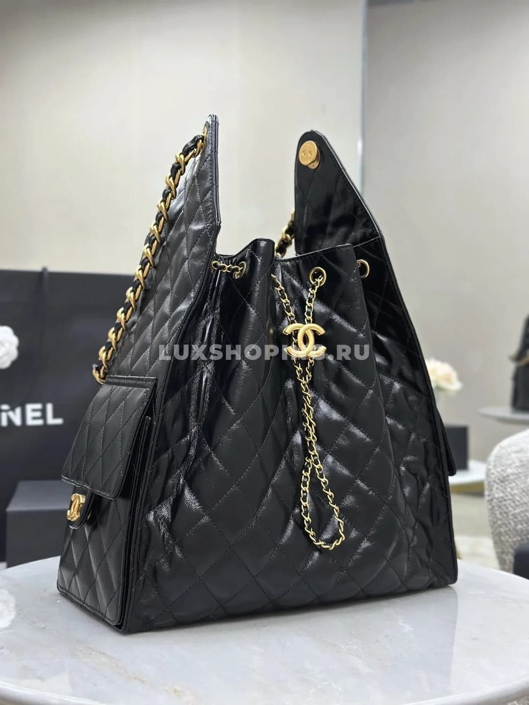 Сумка Chanel hobo 2025 черная 40×30×15 см - фото 2