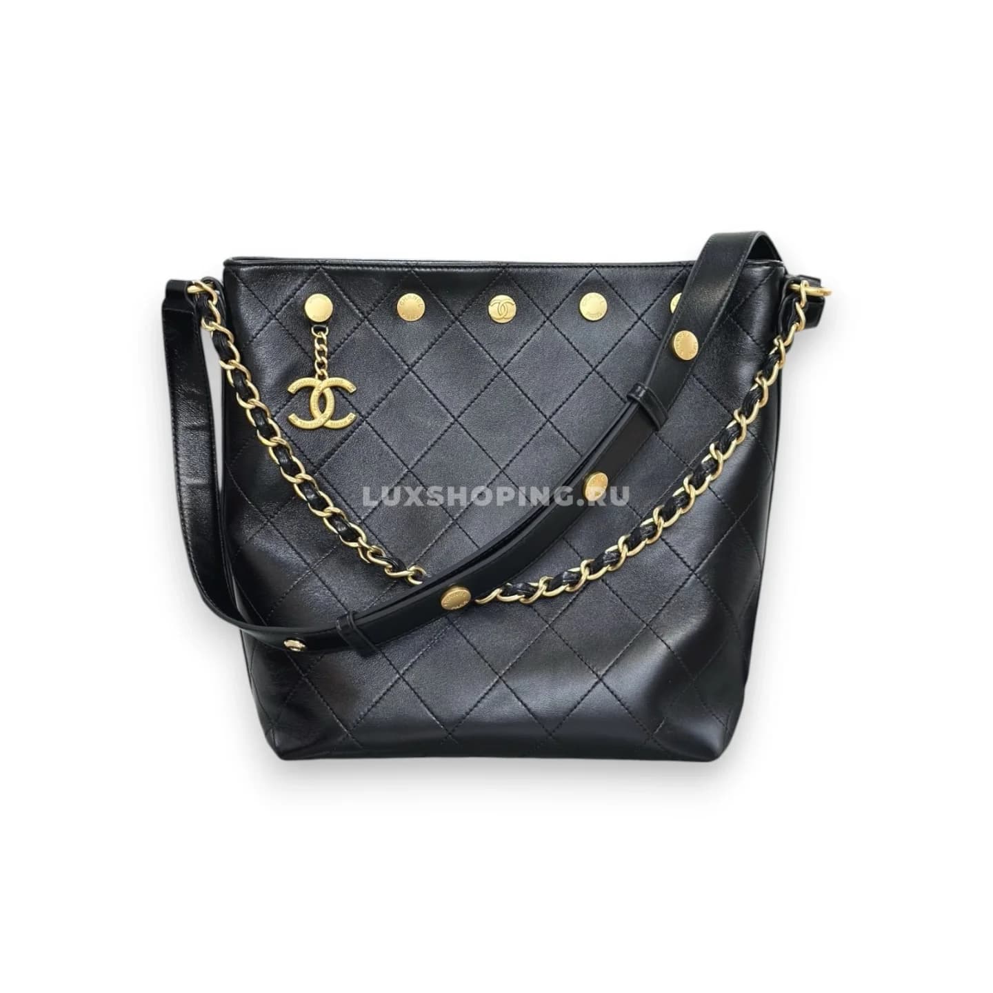 Сумка Chanel 25P Gold Coin Bucket Hobo 28×31×15 см
