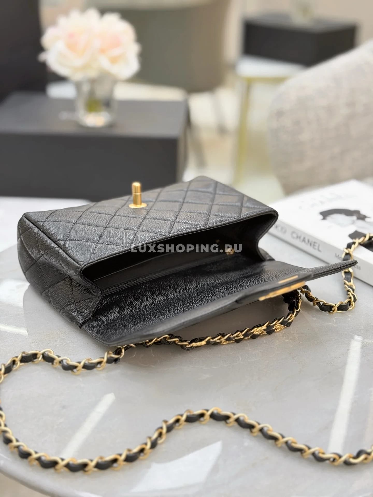 Сумка Chanel 25P Double Chain Caviar Flap 14×22×6,5 см - фото 2