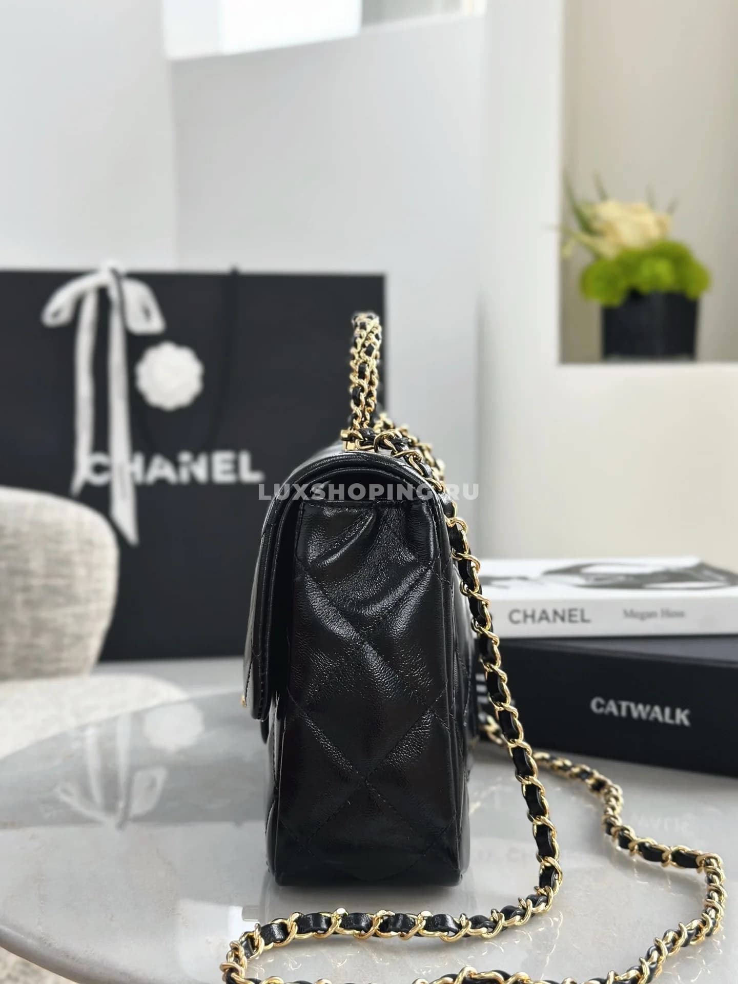 Сумка Chanel 24B Handle Flap Bag Square черная 17×25×8 см - фото 6