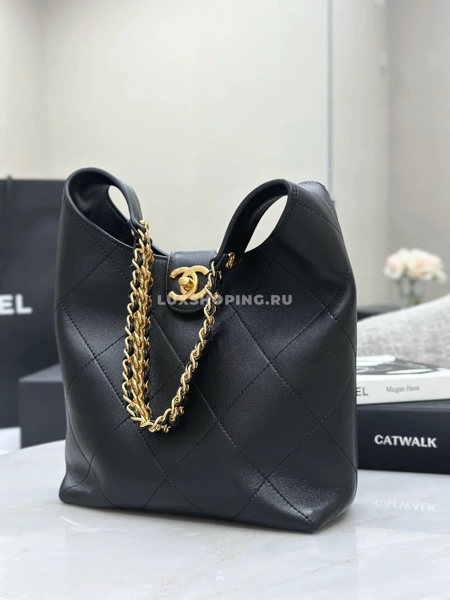 Сумка Chanel 25P Hobo черная 23×27×21 см - фото 3