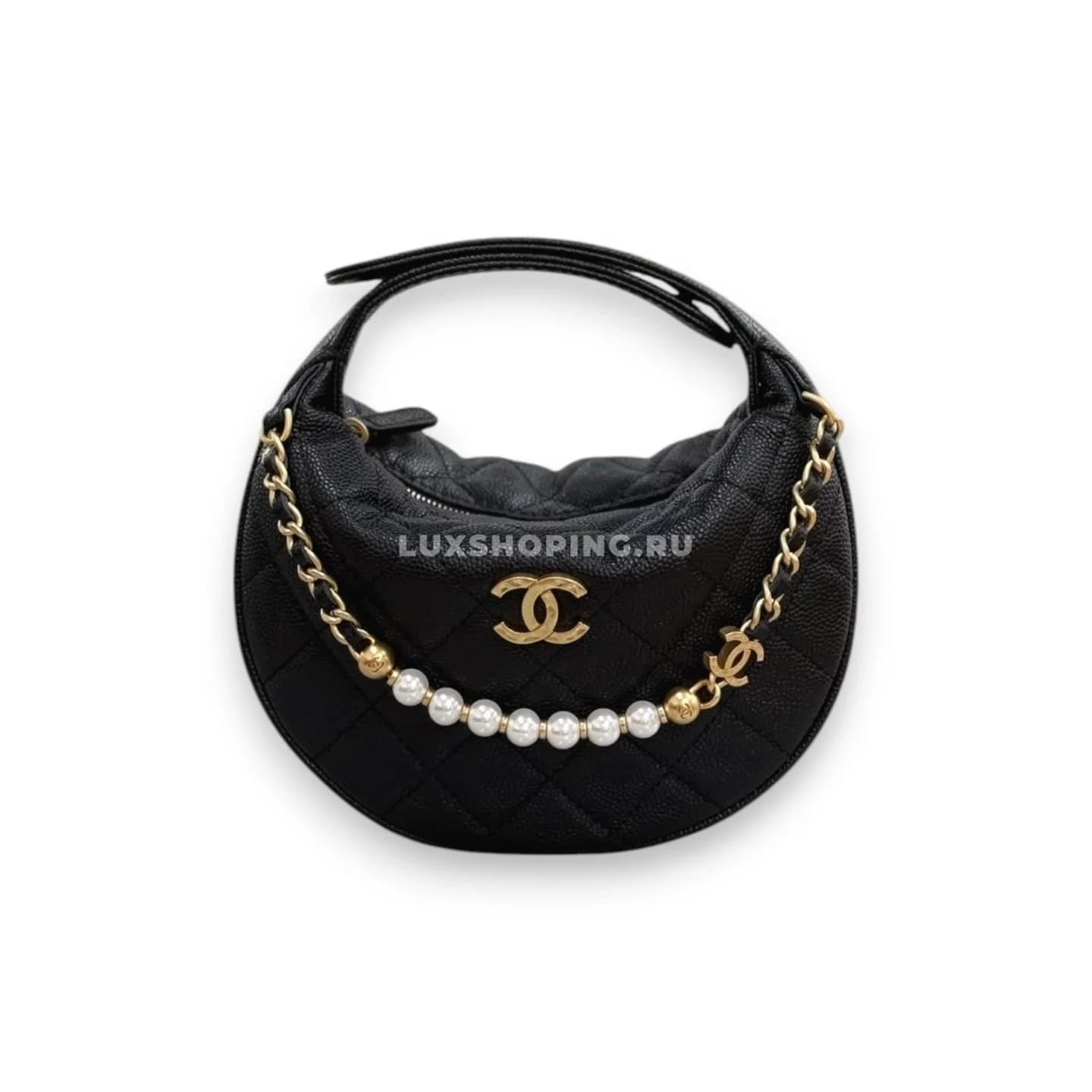 Сумка луна Chanel черная 11×19×8 см