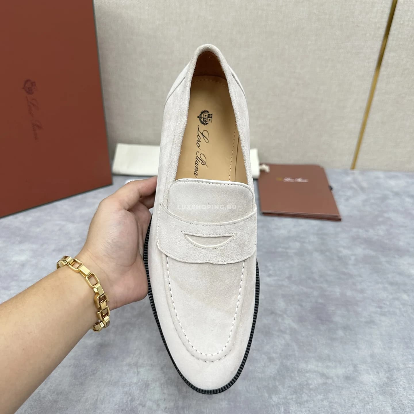 Лоферы Loro Piana белые замшевые - фото 2