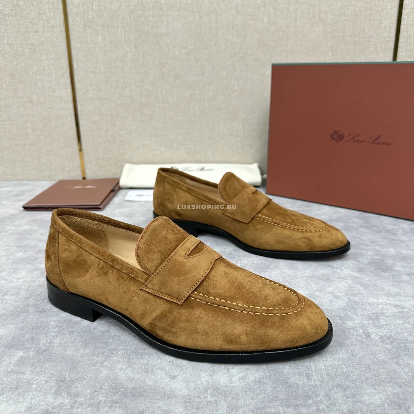Лоферы Loro Piana коричневые замшевые - фото 5