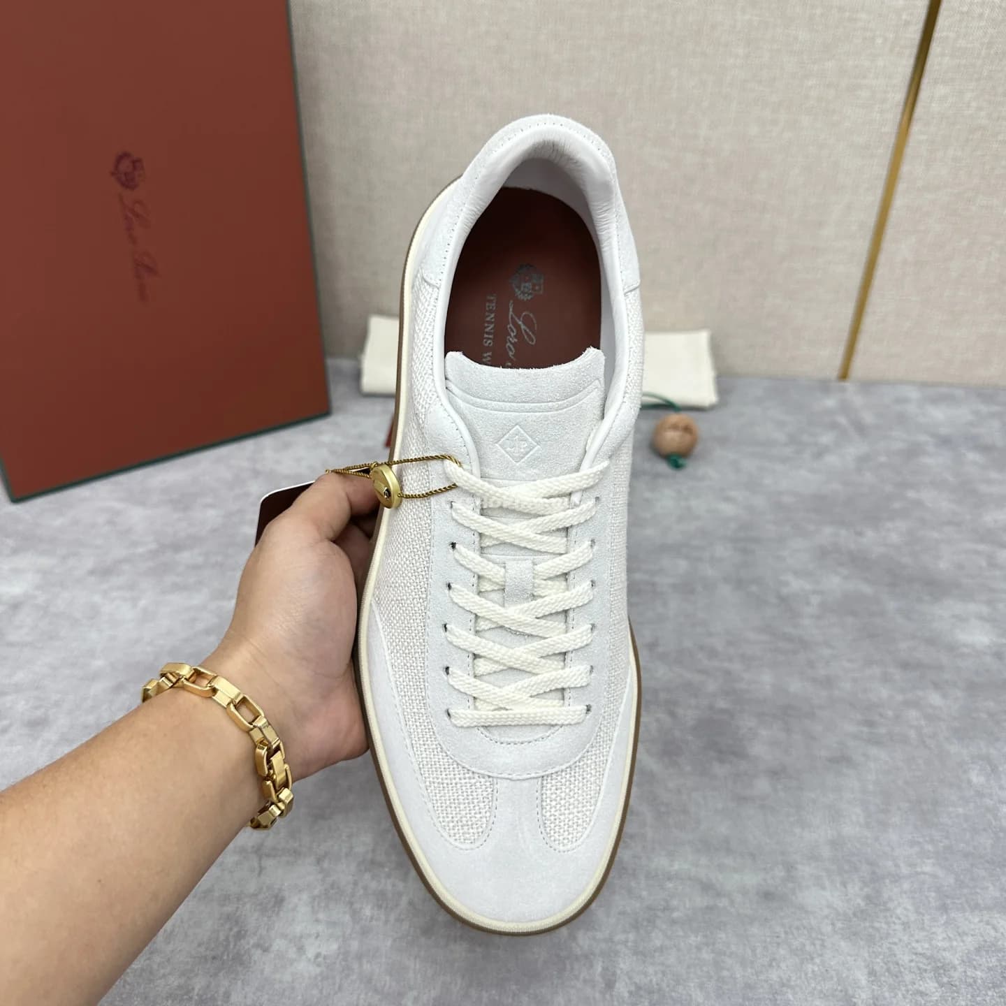 Кеды Loro Piana Trainer Sneakers белые - фото 3