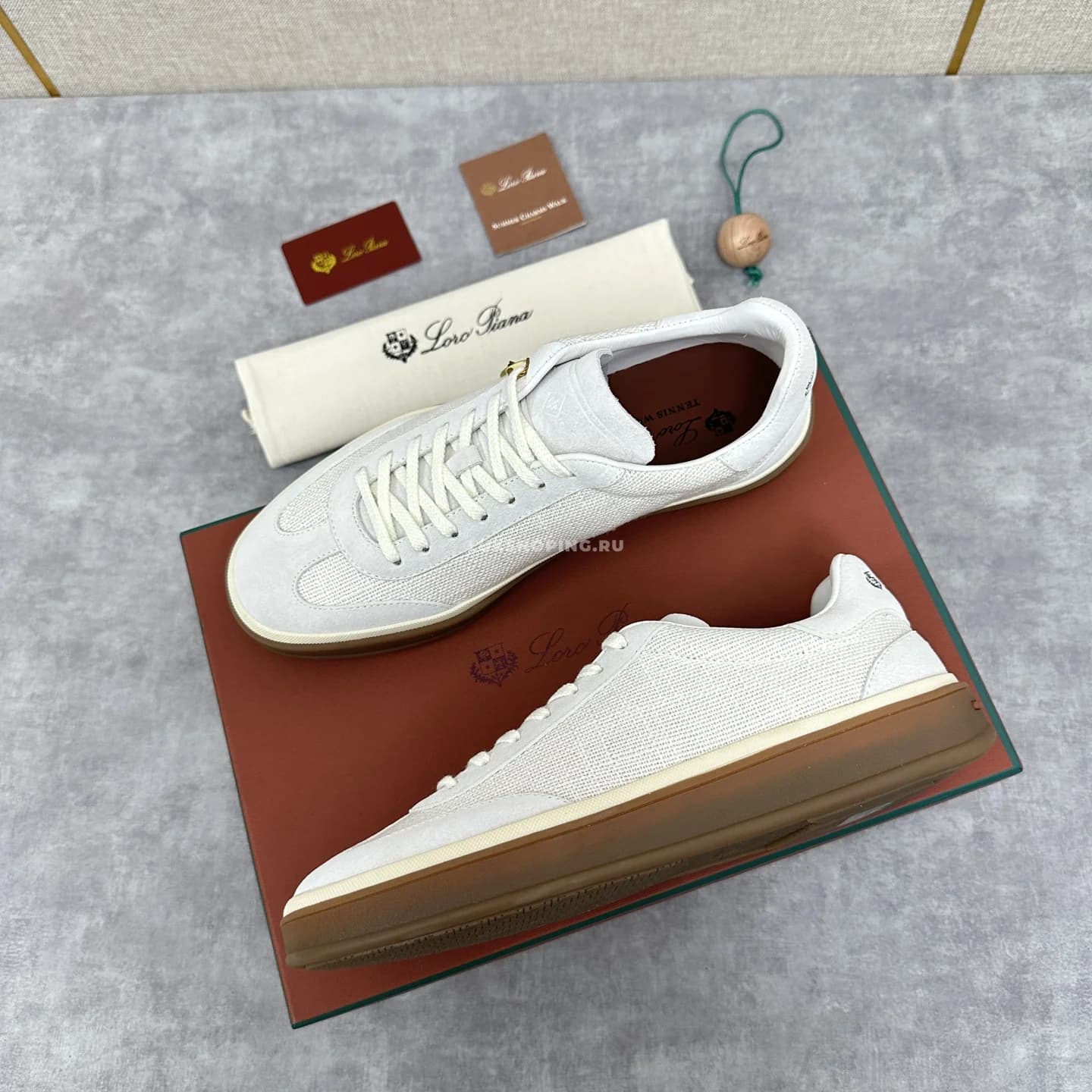 Кеды Loro Piana Trainer Sneakers белые - фото 5