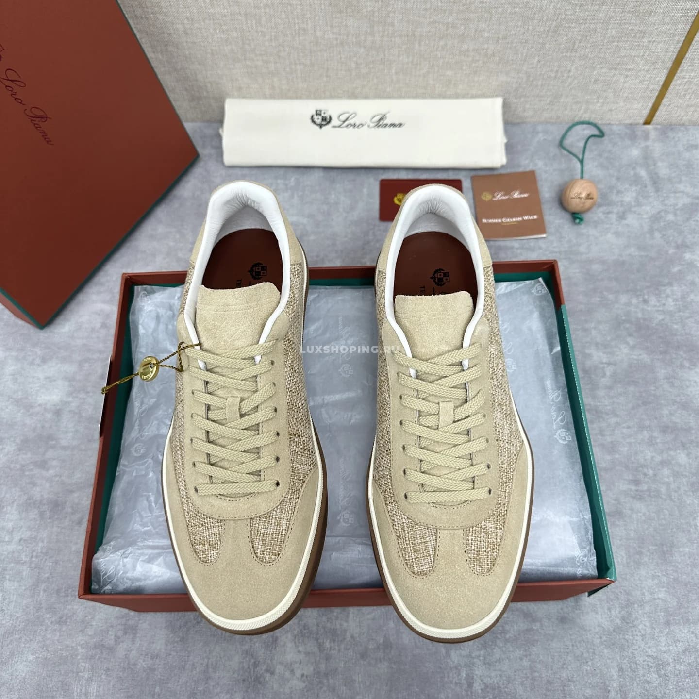 Кеды Loro Piana Trainer Sneakers песочные - фото 6
