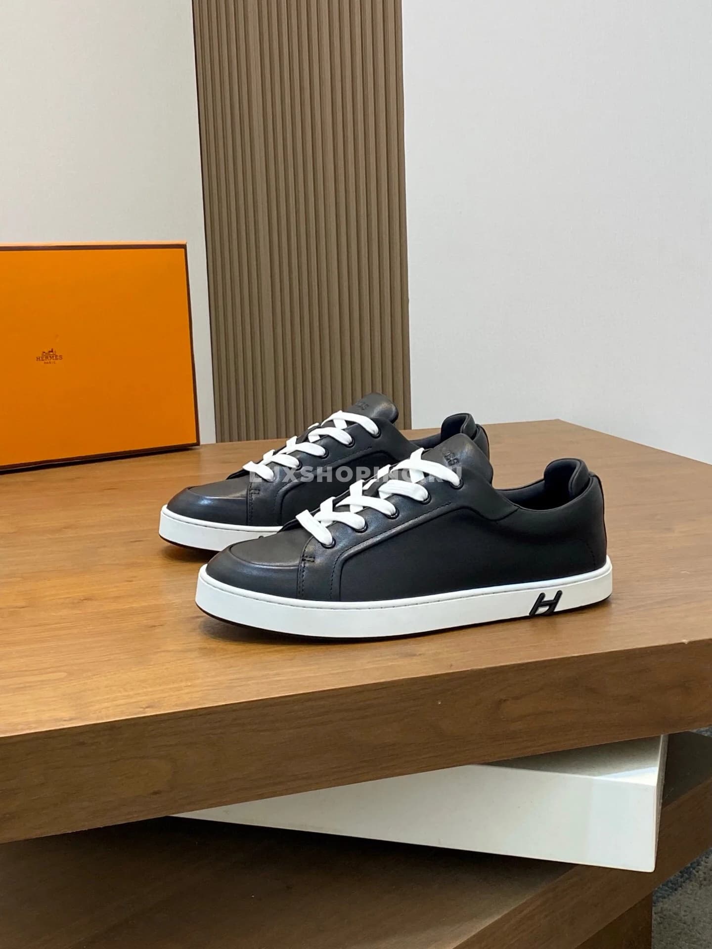 Чёрные кеды Hermès 2025 кожаные - фото 3