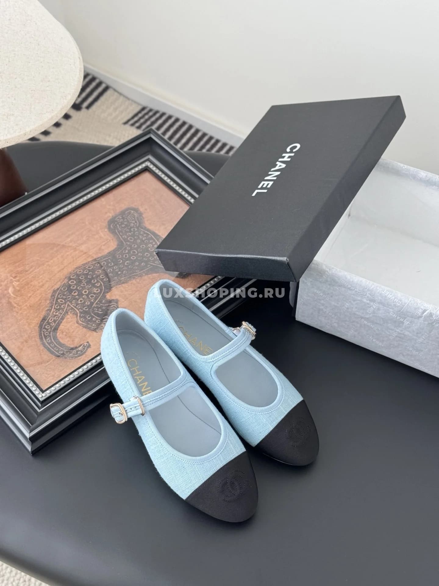 Голубые балетки Chanel 25S Mary Jane - фото 4
