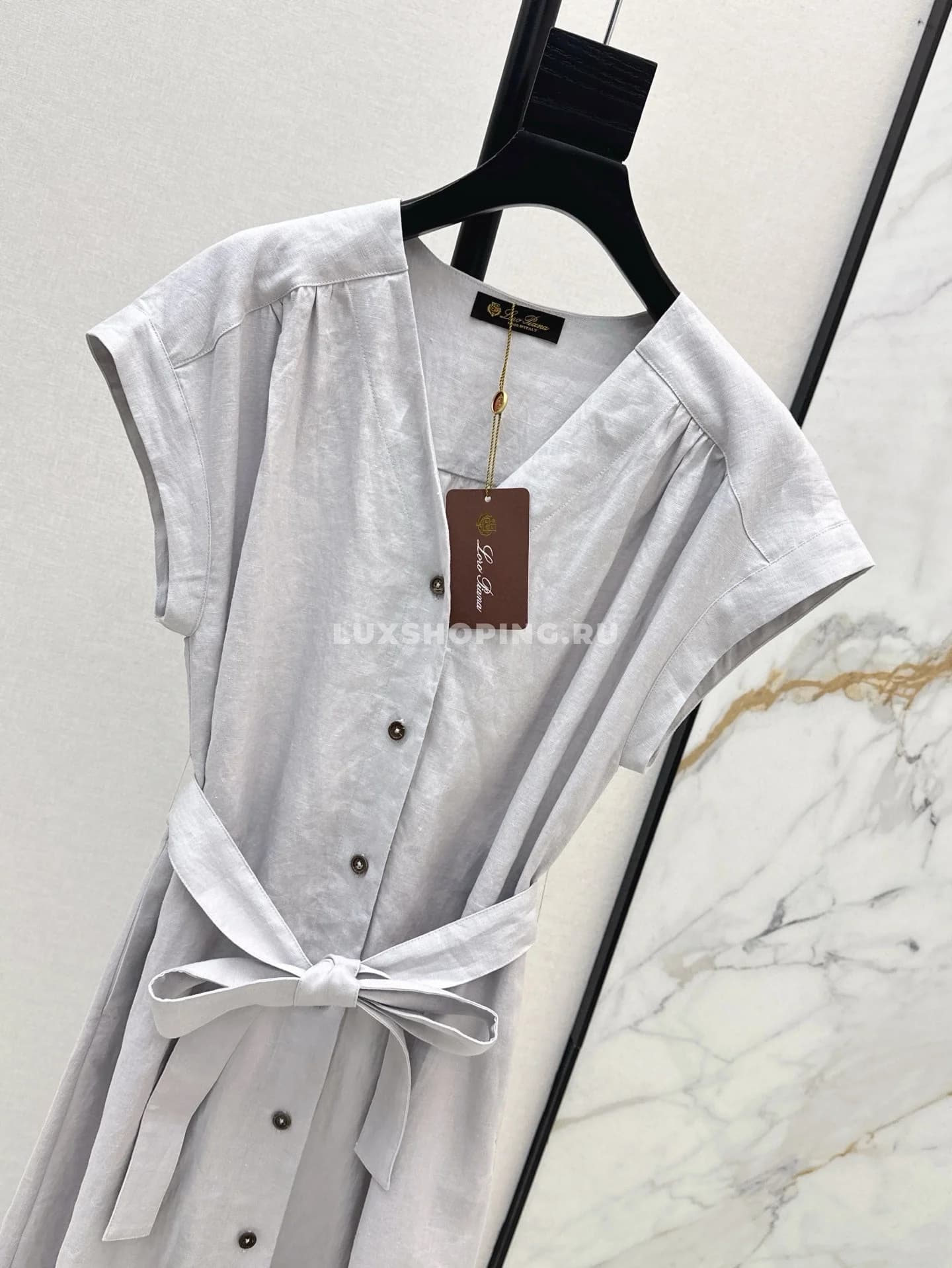 Loro Piana Платье из натурального льна белое - фото 4