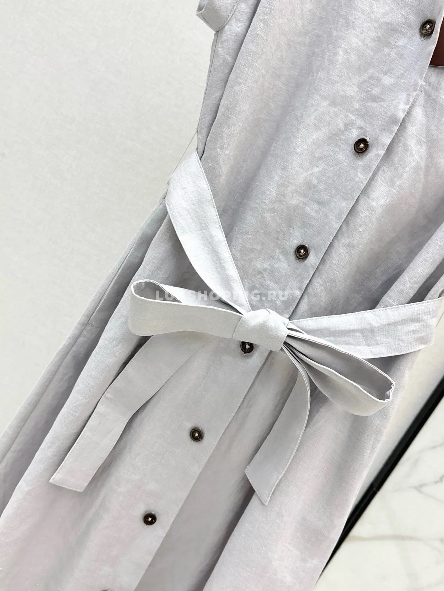 Loro Piana Платье из натурального льна белое - фото 7