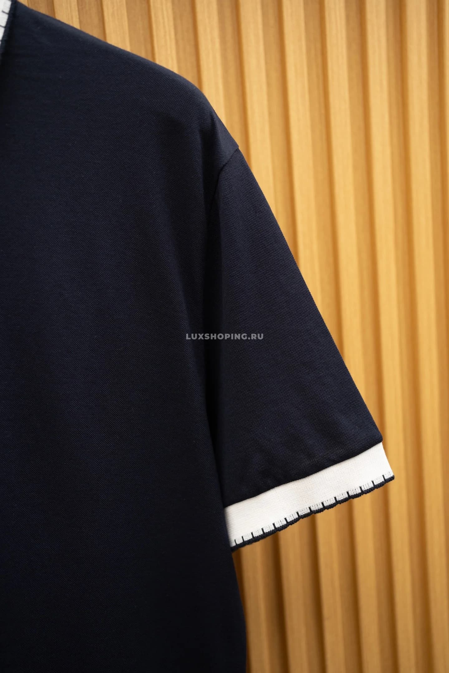 Футболка Kiton Black White Collar Polo - фото 8