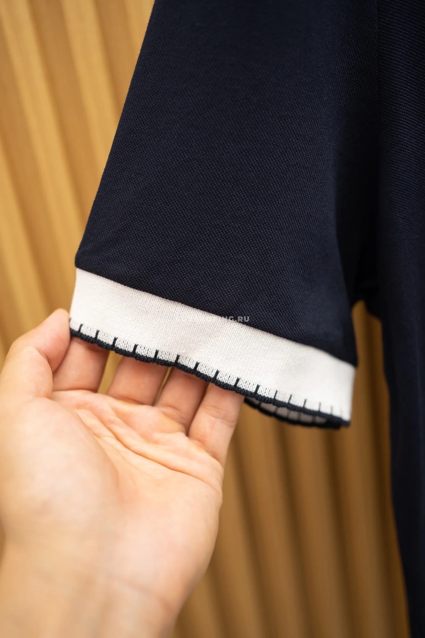 Футболка Kiton Black White Collar Polo - фото 9