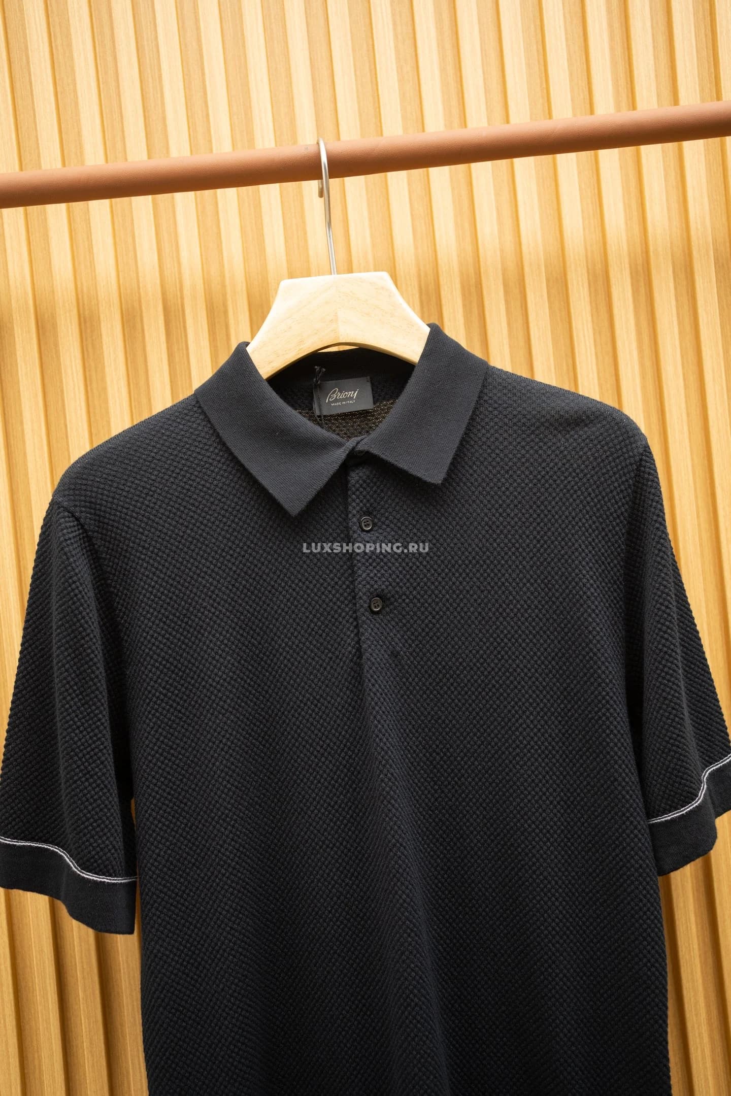 Футболка Brioni Black Striped Polo - фото 4