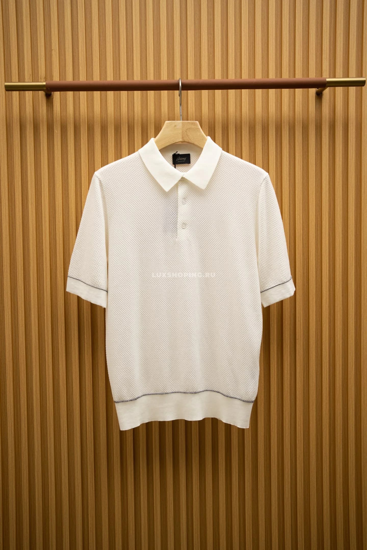 Футболка Brioni White Striped Polo - фото 2