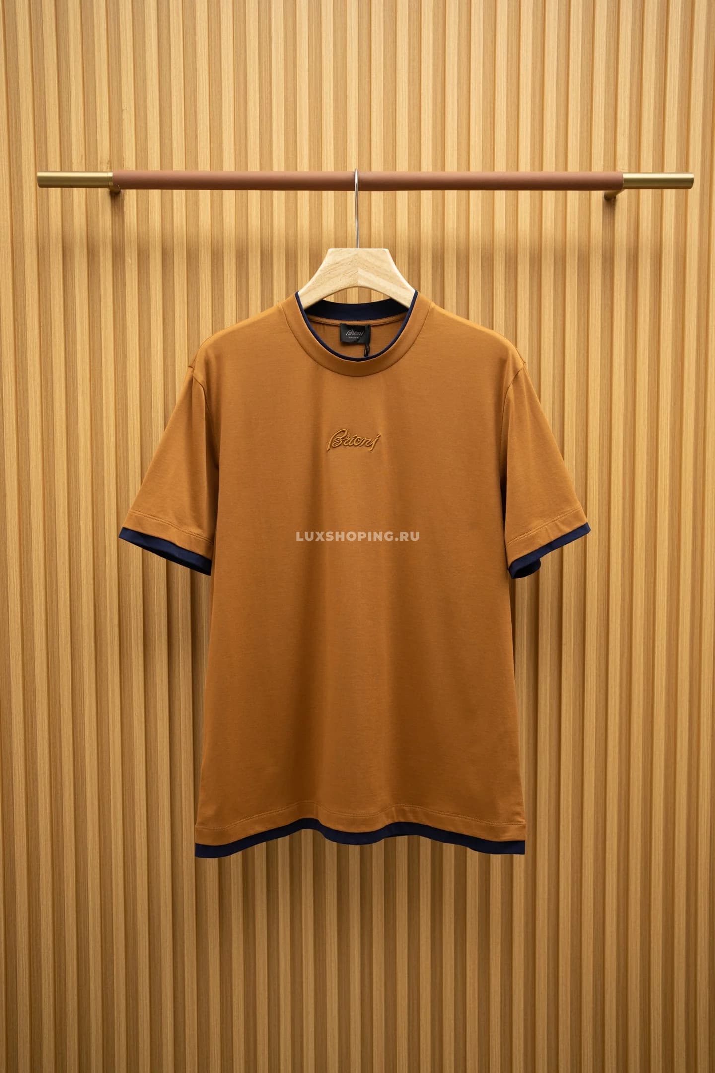 Футболка Brioni Caramel Logo T-Shirt - фото 2