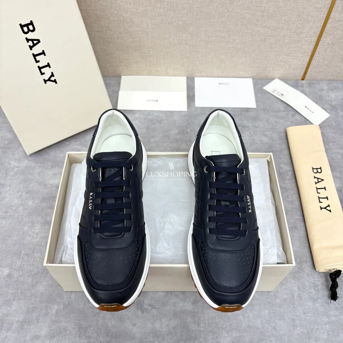 Кроссовки Bally мужские синие с белой подошвой - фото 2