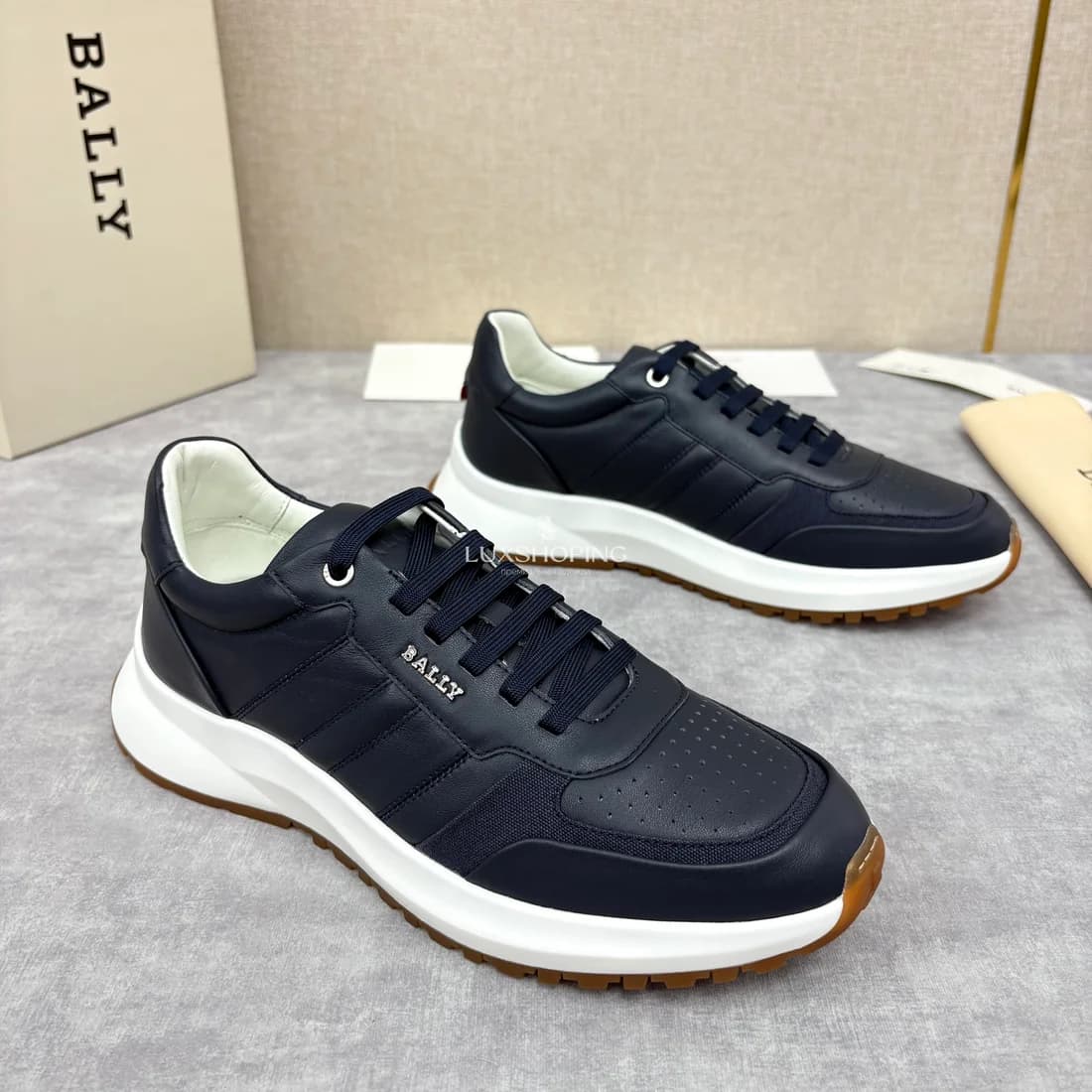 Кроссовки Bally мужские синие с белой подошвой - фото 4