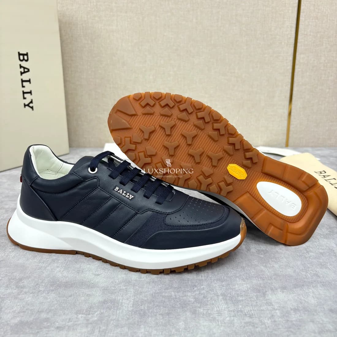 Кроссовки Bally мужские синие с белой подошвой - фото 6