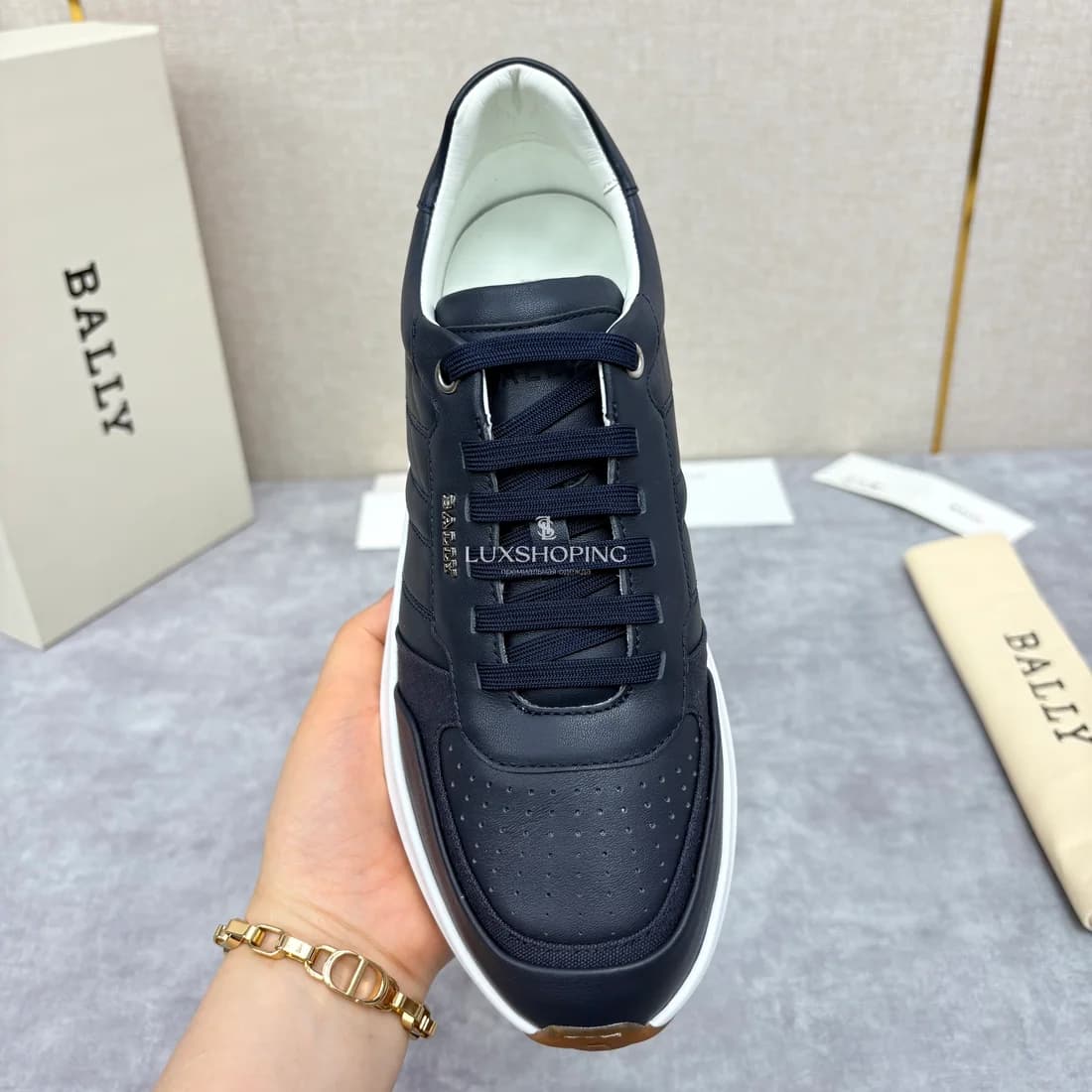 Кроссовки Bally мужские синие с белой подошвой - фото 9