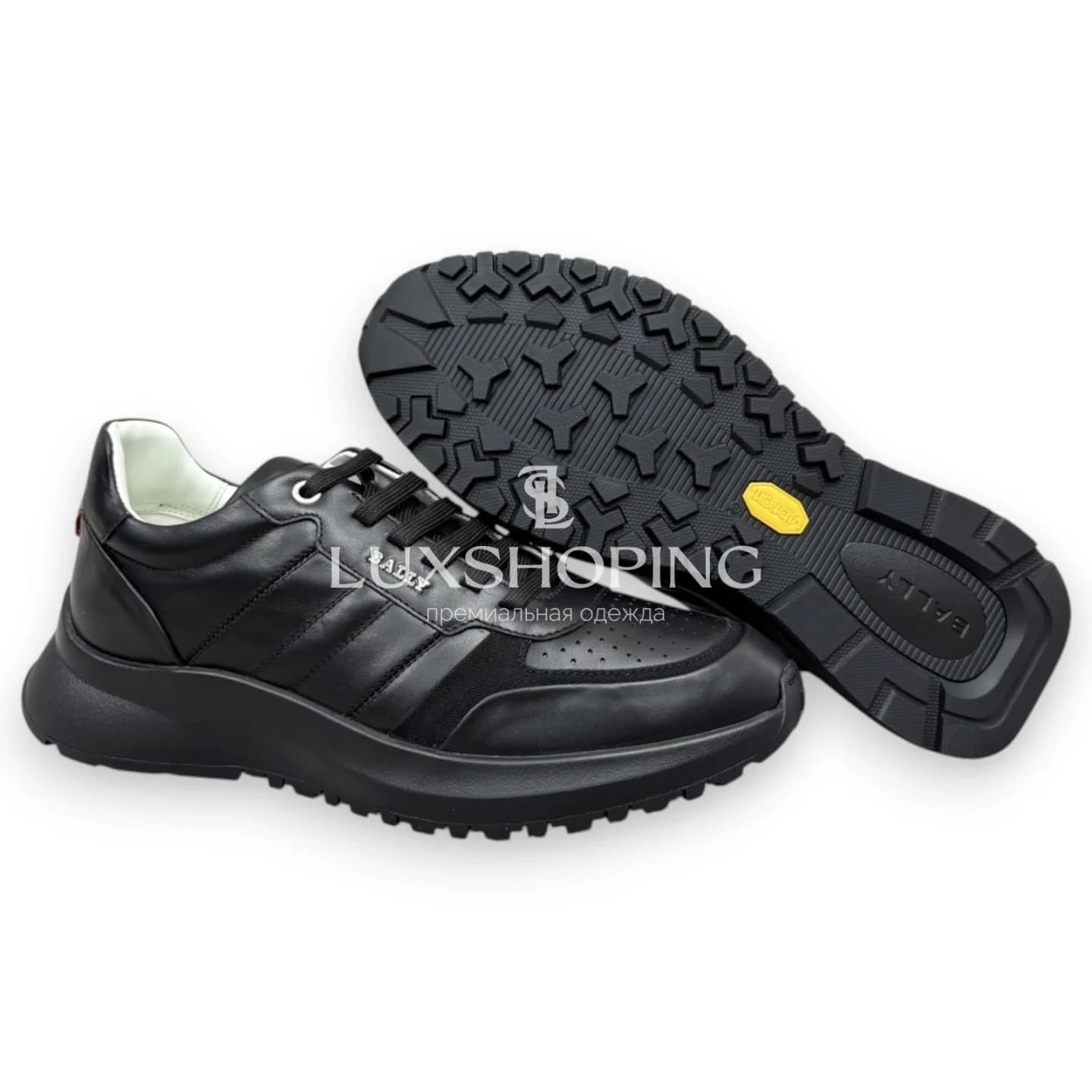 Кроссовки Bally мужские черные с черной подошвой