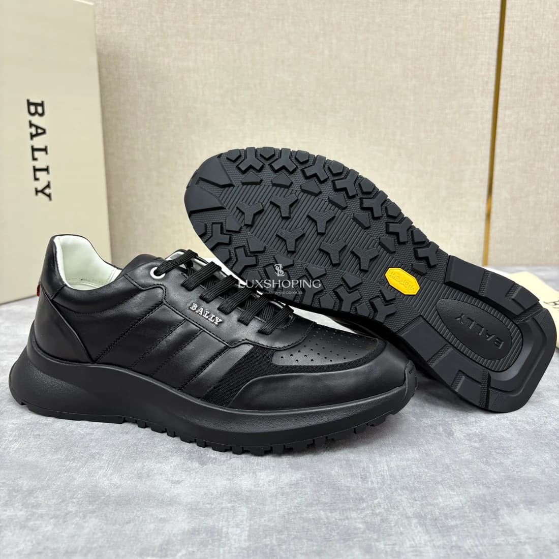 Кроссовки Bally мужские черные с черной подошвой - фото 6