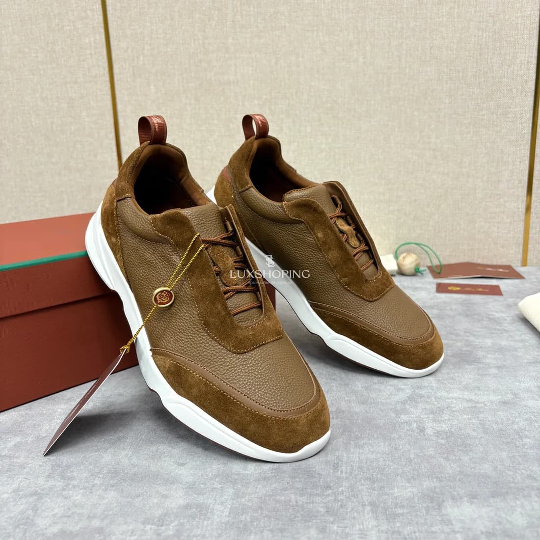 Кроссовки Loro Piana коричневые - фото 3