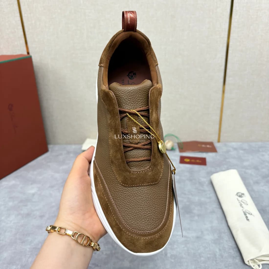 Кроссовки Loro Piana коричневые - фото 9