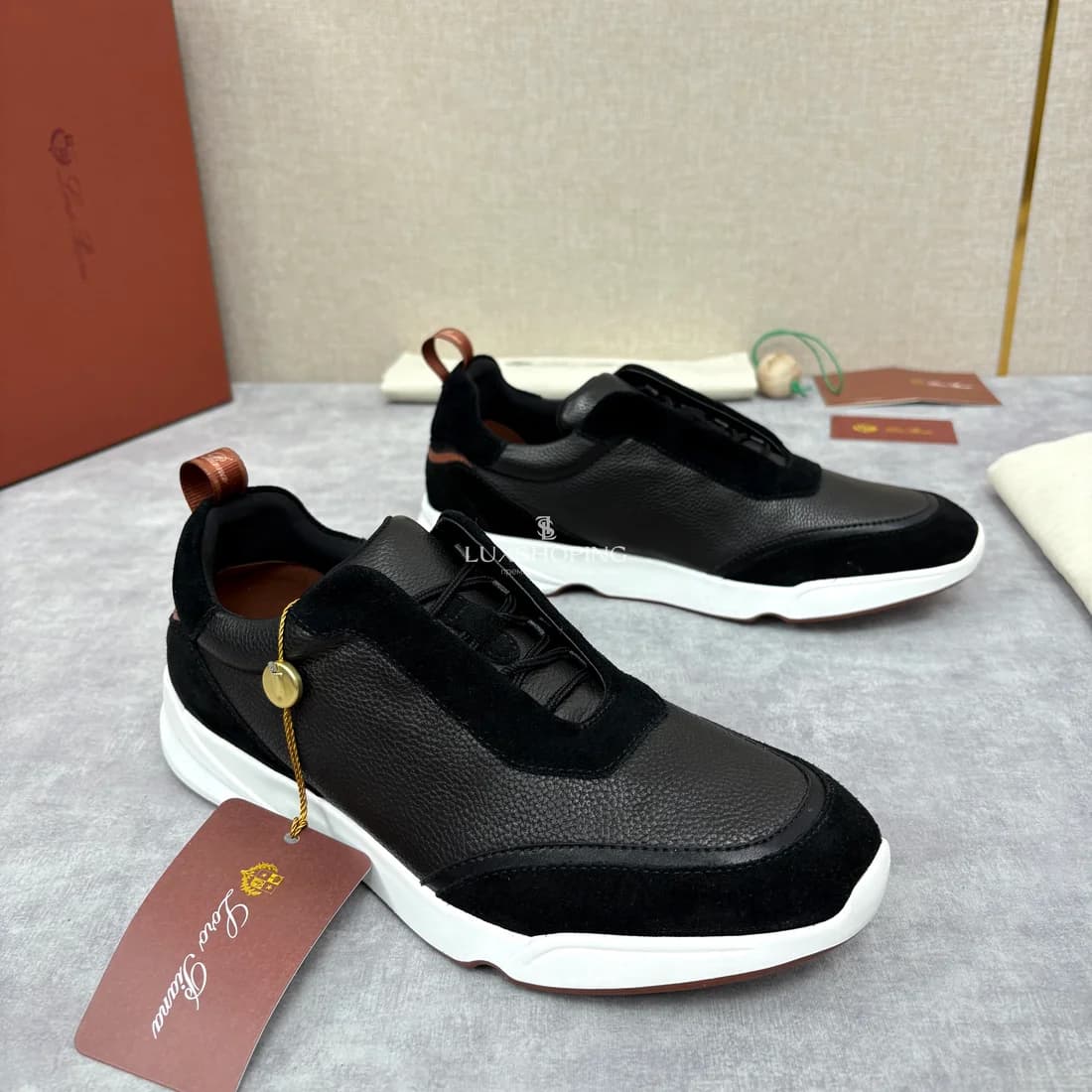 Кроссовки Loro Piana черные - фото 4