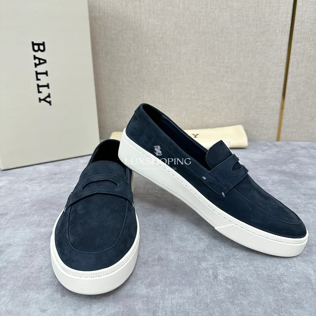 Слипоны Bally мужские синие - фото 8